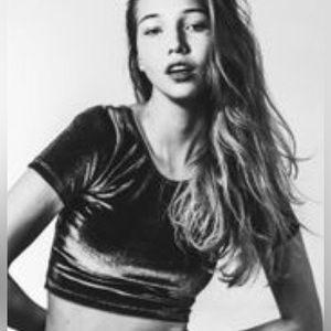 American Apparel Black Velvet Crop Top